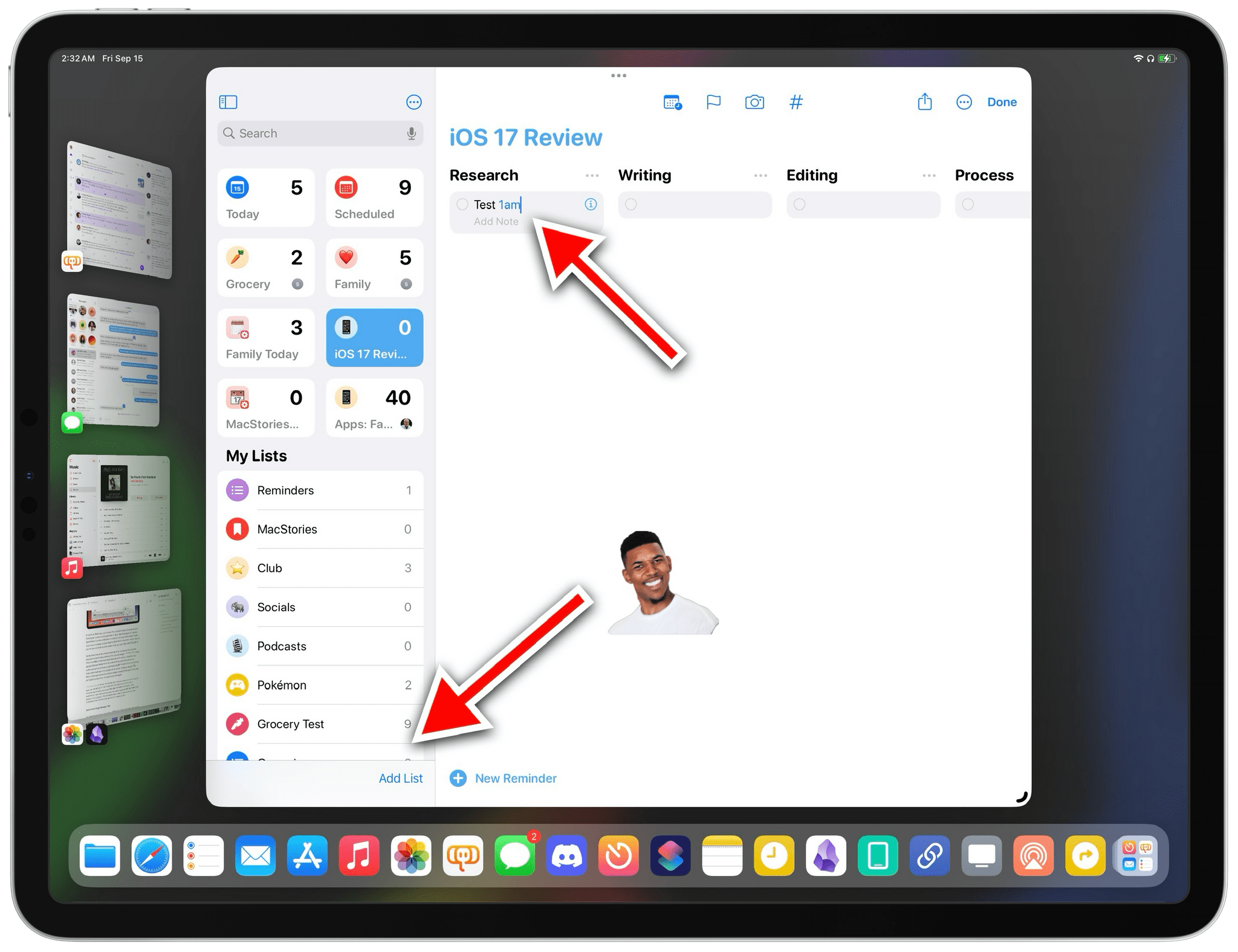 Except it doesn't. The button disappears as soon as a valid date is recognized. Because of this bug, I have been unable to add dates and times to Reminders for iPad with natural language for months.
